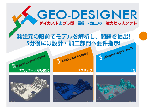 GEO-DESIGNER ダイカストとプラ型 設計・加工の協力助っ人ソフト